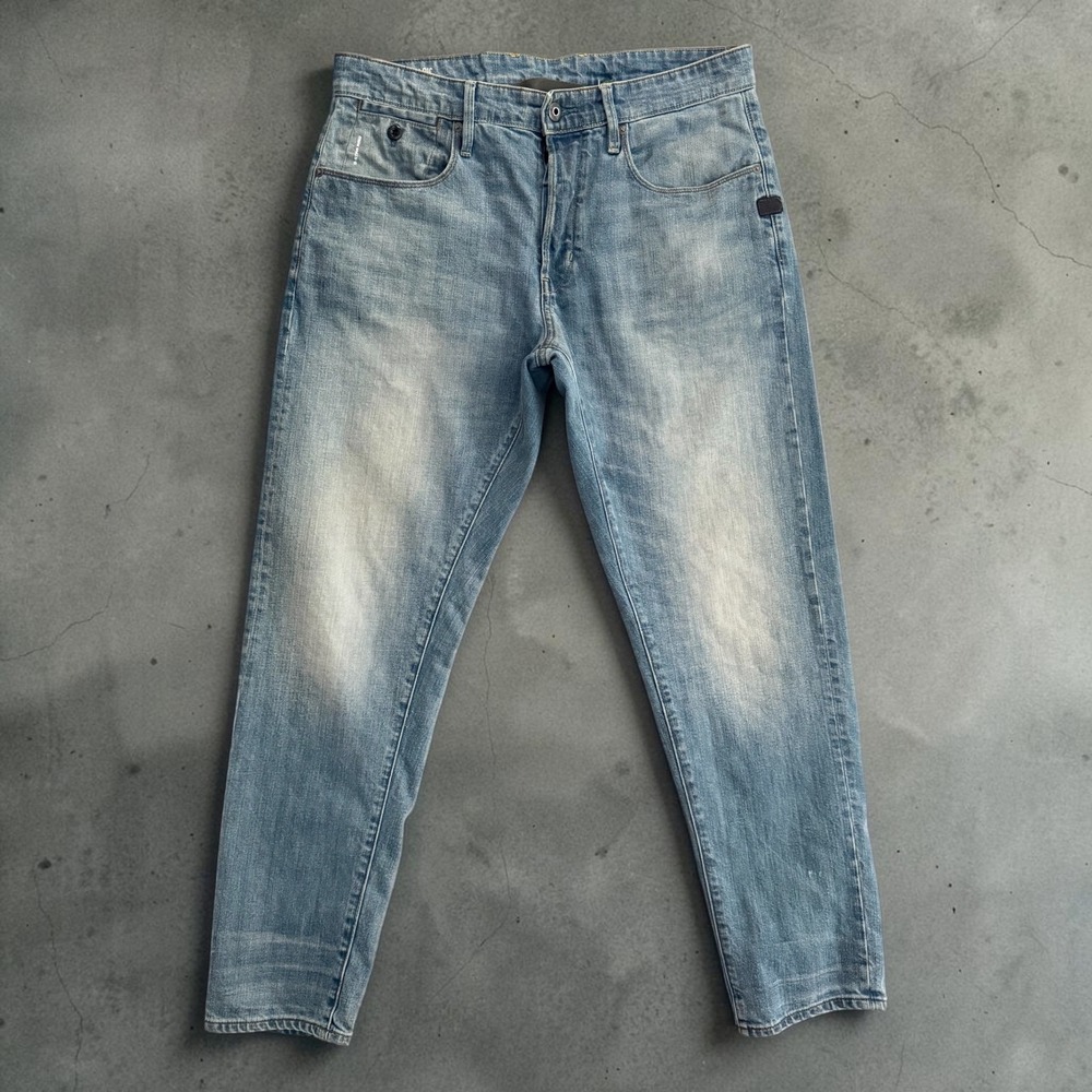 G-Star RAW Loic Relaxed Tapered Cinch Back Jeans Light Wash Blue 32x34